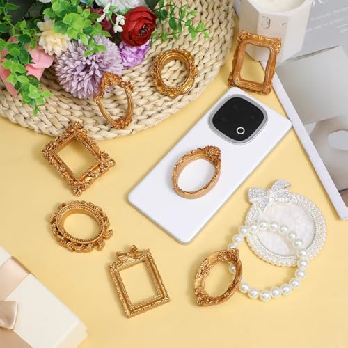 Ouligay 8pcs Mini Vintage Gold Picture Frames Set for Crafts