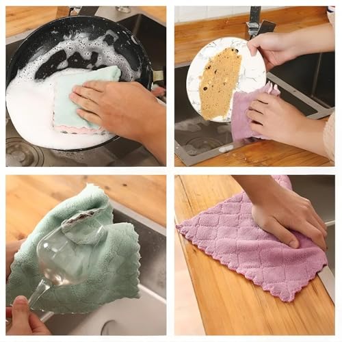 Reusable Microfiber Kitchen Cleaning Cloths - Super Absorbent 32 Pack