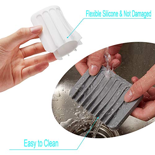 Summer Lemon White Silicone Soap Dish Holder 2-Pack - Anti-Slip Self-Draining Bathroom & Kitchen