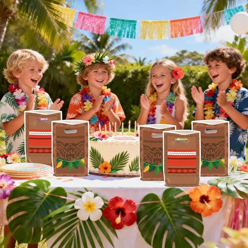 50PCS Hawaiian Party Favor Bags for Kids - Summer Goodie Bags