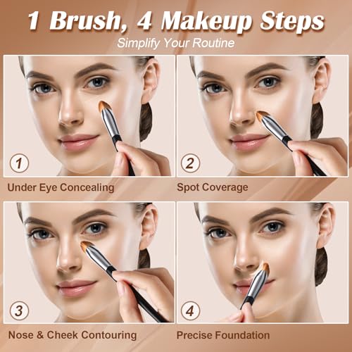 Triangle Concealer Brush for Under Eye Dark Circles & Blemishes - Soft Dense Synthetic Makeup Brush