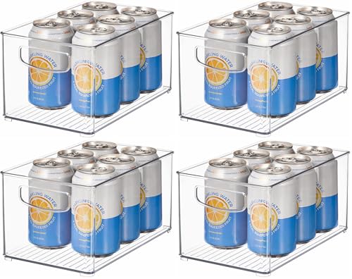 iDesign Clear Plastic Fridge Organizer Bin (Pack of 4) - 10" x 5" x 6"