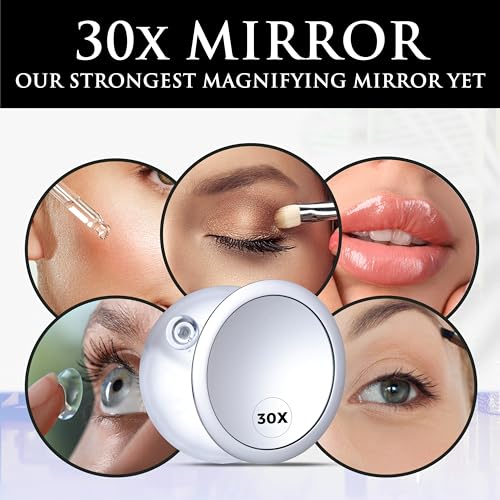 MIRRORVANA 30X Magnifying Makeup Mirror with Suction Cup - 6" Chrome