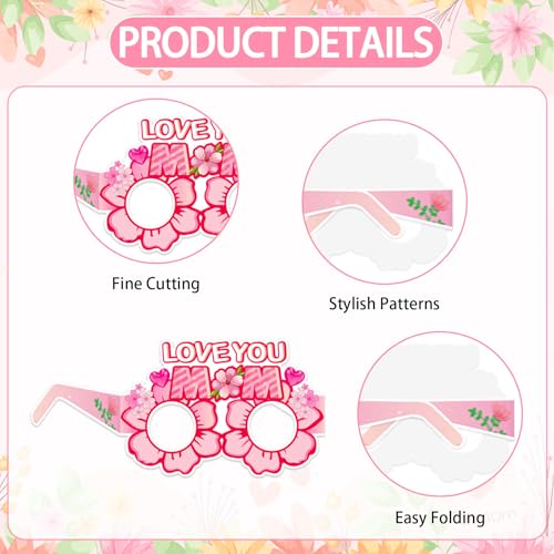 12PCS Mother's Day Party Glasses - Fun Photo Booth Props