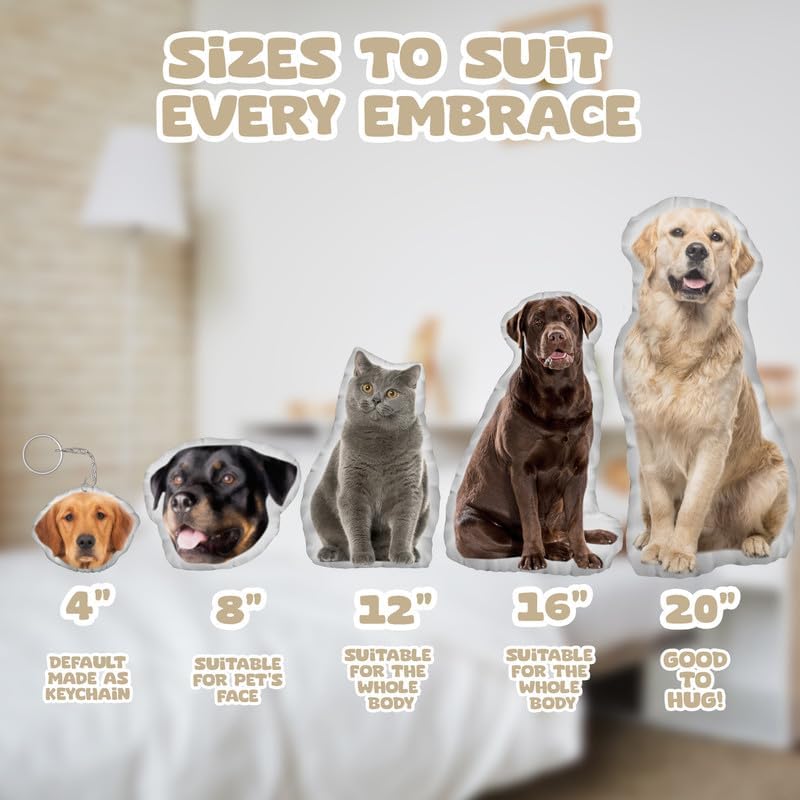 Skiennix Custom Pet Pillow - Personalized Dog & Cat Face Pillow | Unique Pet Memorial Gift for Pet Lovers
