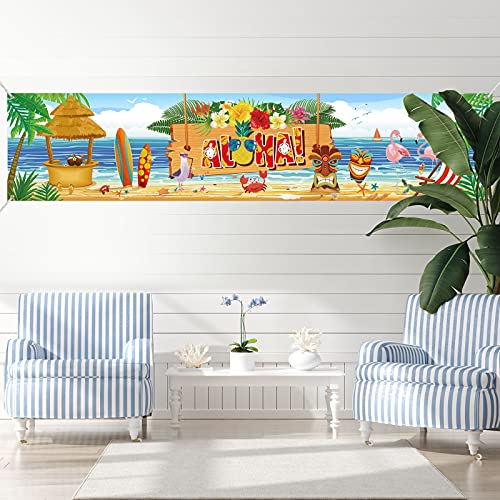 Aloha Luau Party Banner - Tropical Hawaiian Decor for Summer