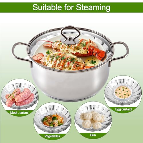 Stainless Steel Vegetable Steamer Basket - Foldable Insert for Pots
