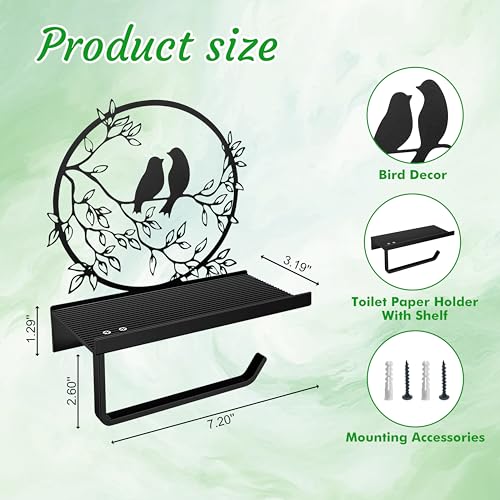 Bird Branch Toilet Paper Holder - Whimsical Metal Bathroom Decor