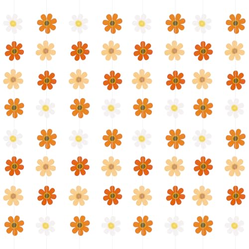 8Pcs Daisy Groovy Boho Party Hanging Banners - Retro Decor