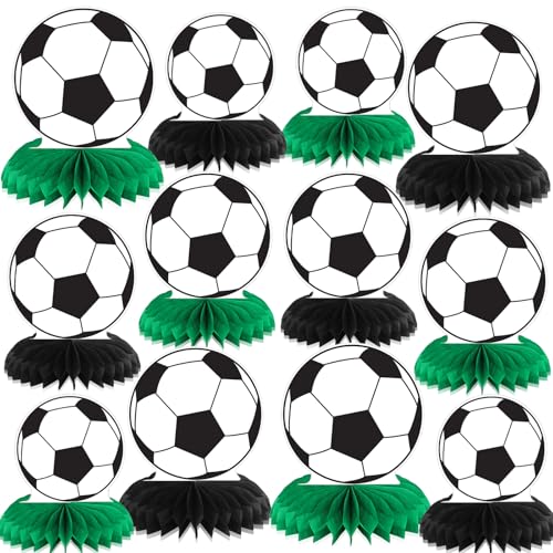 Soccer Honeycomb Centerpieces - 12 Pcs Sports Party Decor
