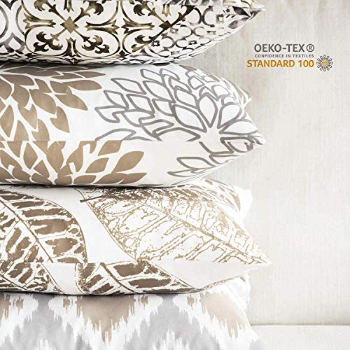 Phantoscope Set of 4 Fall Leaf Geometric Pillow Covers 18" x 18"