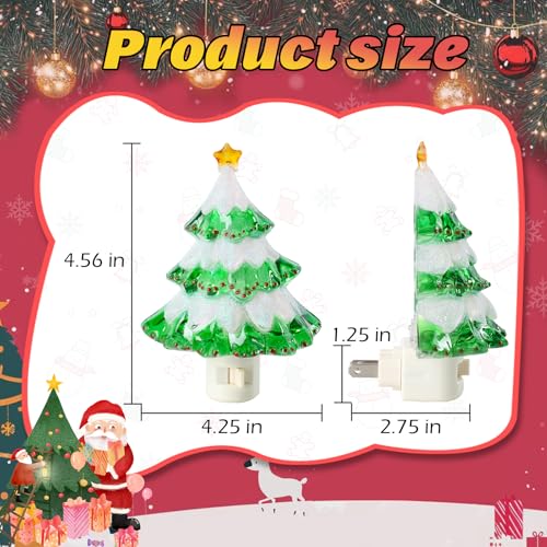 Christmas Tree Night Light Plug In Wall Decor LED Kids Bedroom Lamp