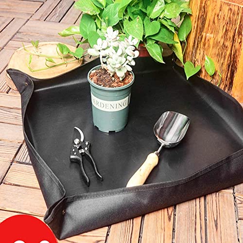 BIUWING 2-Pack 39.4x39.4 Inch Waterproof Foldable Plant Repotting Mat for Indoor Gardening
