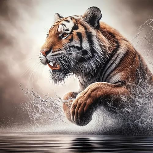 Tiger Diamond Painting Kit for Adults - Full Drill DIY Art 12x12