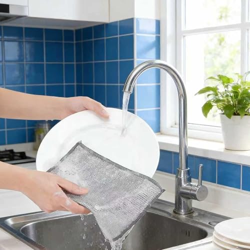10PCS Double-Layer Non-Scratch Steel Wire Cleaning Cloths