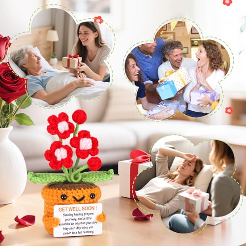 Get Well Gifts for Women - Crochet Flower Recovery Comfort