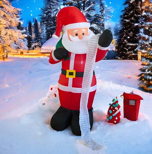 6ft Inflatable Santa with List Christmas Yard Decor Outdoor & Indoor