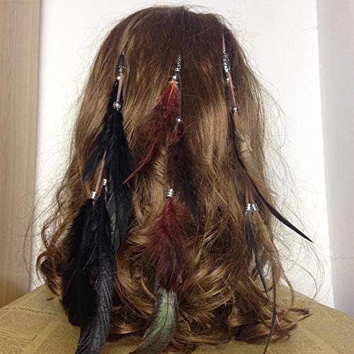 CBLUO Boho Feather Hair Clips 3-Piece Tassel Bohemian Hairpins