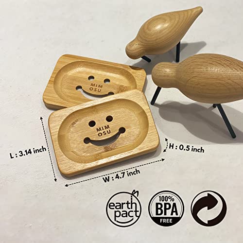 Eco-Friendly Bamboo Soap Dish with Drain - Non-Slip Holder for Bars