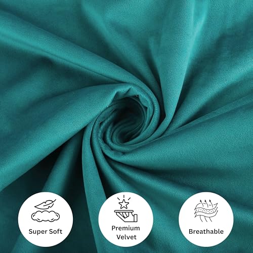 RELY+ 20x20 Inch Velvet Throw Pillow Covers, Teal - Set of 2