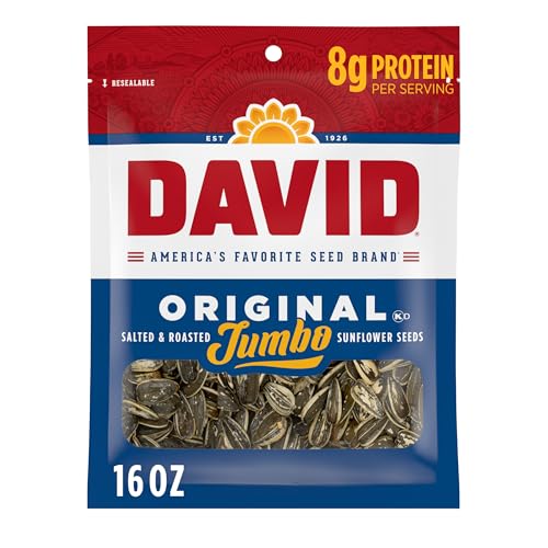 DAVID Original Jumbo Sunflower Seeds - 16 oz Roasted & Salted