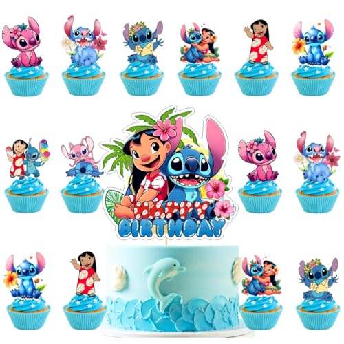 25 Pack Birthday Cake & Cupcake Toppers Set | Kids Party Decorations