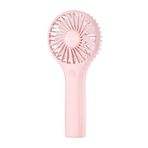 TriPole Portable Handheld Fan Mini Personal Fan 3 Speeds, Powerful Little Battery Hand Held Fans for Travel Trip Outdoor Concerts, Cute Small Rechargeable Lash Fans for Makeup Skincare Drying, Pink