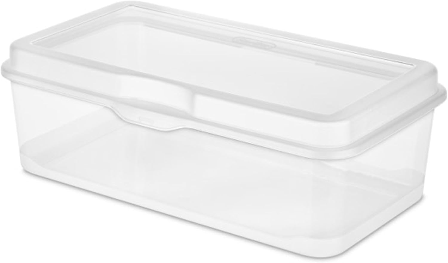 Sterilite 12-Pack Clear Flip-Top Stackable Storage Bins - Convenient Hinging Lid Design
