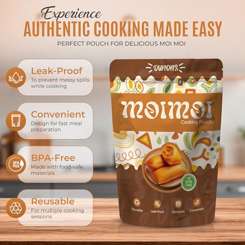 Dunons Moi Moi Cooking Pouches - BPA-Free Aluminum Steaming Bags (25 Pack)