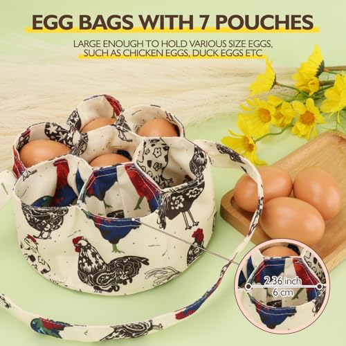 Hossmily Mini Egg Collecting Basket with 7 Pouches