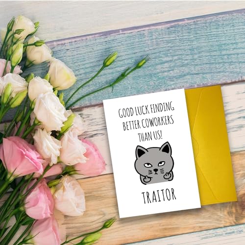 Funny Goodbye Card for Coworkers - Farewell Card Gift for Boss