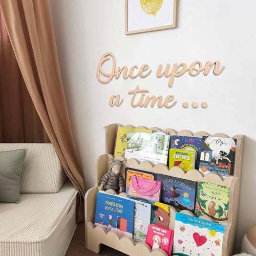 Once Upon a Time Wooden Wall Sign for Nursery and Kids Reading Corner