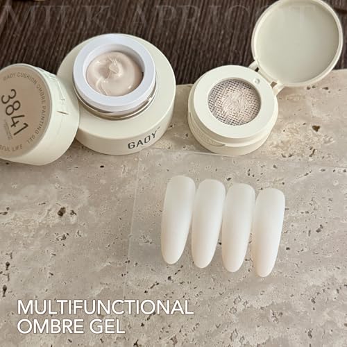 GAOY Cushion Ombre Painting Gel with Sponges Milk Apricot Gradient Nail Polish