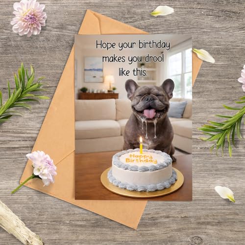 Funny Birthday Card with French Bulldog | 5x7 Card & Envelope