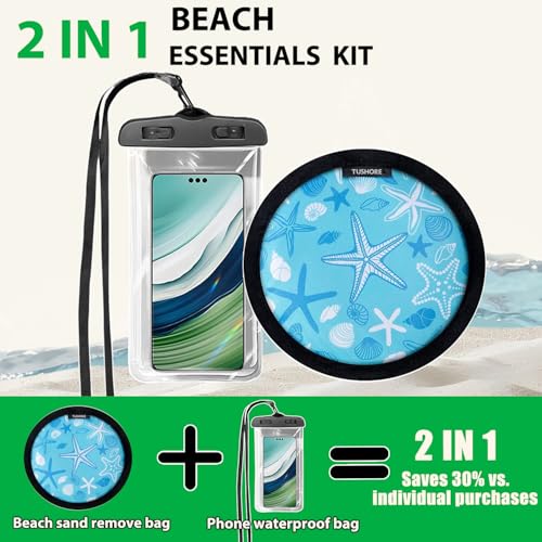 2-in-1 Sand Remover & Waterproof Phone Pouch for Beach