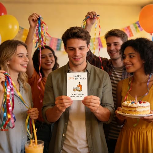 Funny 27th Birthday Card for Husband, Wife, Boyfriend, or Girlfriend