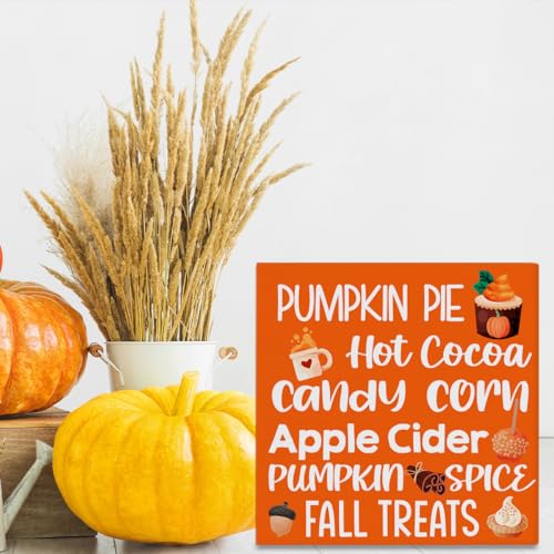 Rustic Fall Decor Wooden Sign - 5x5 Inches for Home & Thanksgiving