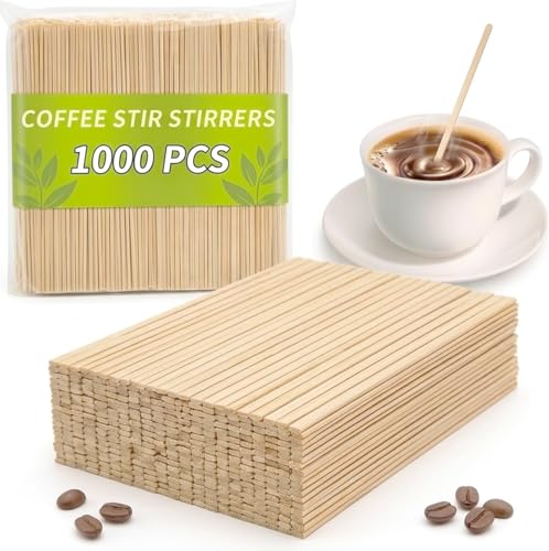 Lagincig 1000PCS Bamboo Coffee Stir Sticks - 5.5" Eco-Friendly Mixers