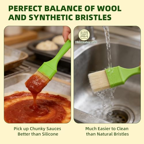 Miryelis 3-Piece Pastry Brush Set, Heat-Resistant Cooking & BBQ Basting Brushes