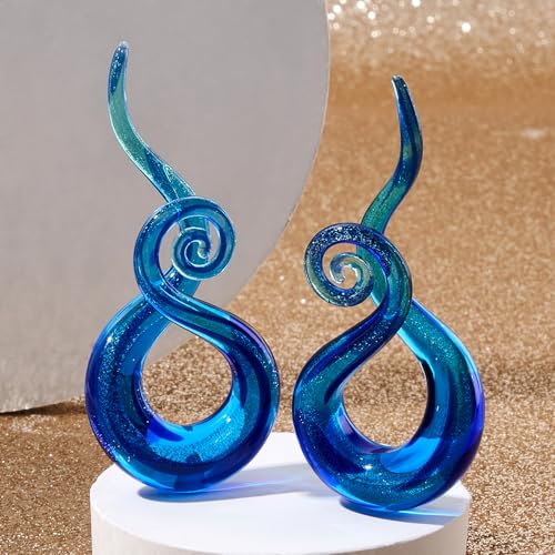Stuppendux Glass Spiral Ear Tapers and Plugs - 2PC Body Piercing Jewelry