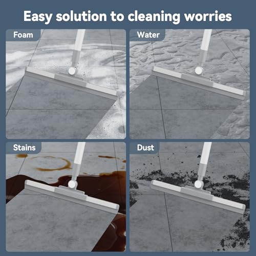 Nodirz 52" Floor Squeegee with 180° Rotating Head - White