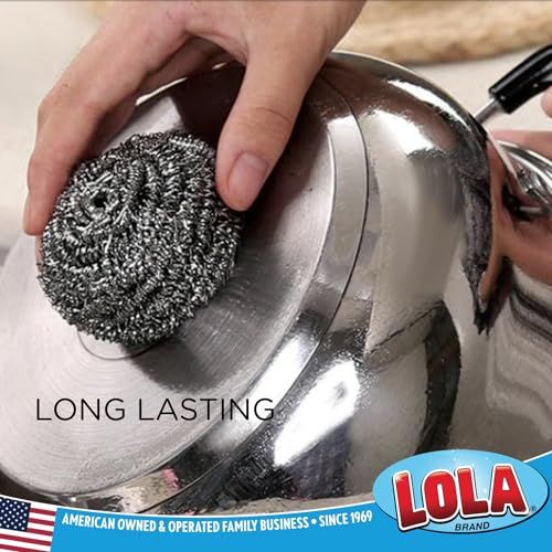 Stainless Steel Wool Scouring Pads 2-Pack for Heavy Duty Kitchen Cleaning