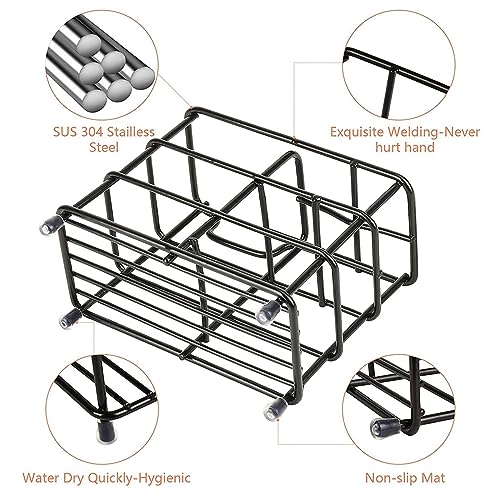 Wbbog Stainless Steel Toothbrush Holder - Small 5-Slot Bathroom Organizer