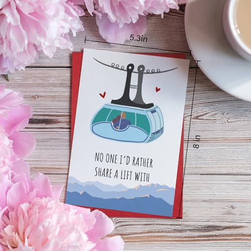 Funny Ski Valentine's Day Card - Romantic Anniversary Card