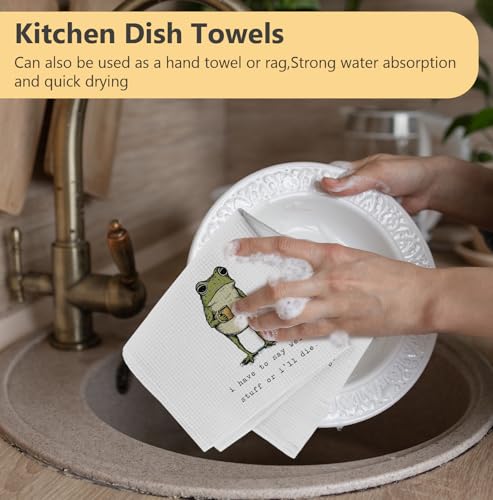 Funny Sarcastic Frog Kitchen Towels - 16x24 Inch Hand Towels