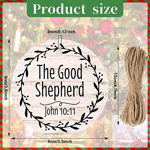 24 Pcs Christmas Wooden Names of Jesus Ornaments - Round Holiday Decorations