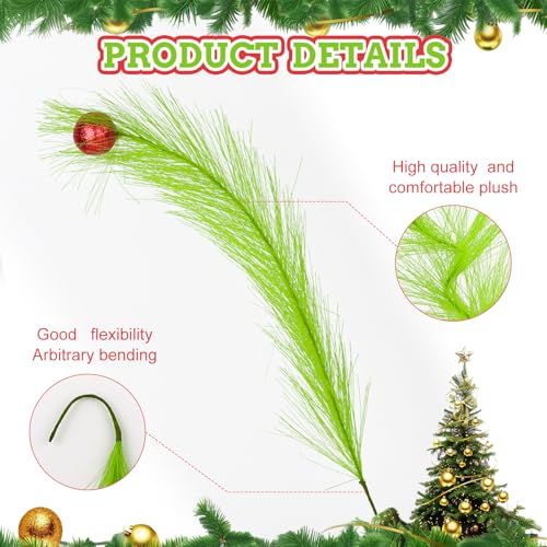 12 Pcs Artificial Pampas Grass Stems - Red & Green Vase Fillers