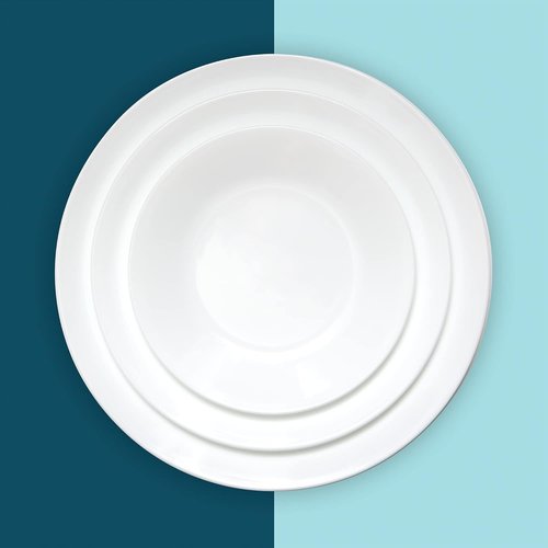 Corelle Vitrelle Salad Appetizer Plate Set - Lightweight, Chip-Resistant, 6.75" Winter Frost White