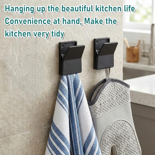 6-Pack Self-Adhesive Wall Clips for Towel & Decor Hanging - Black