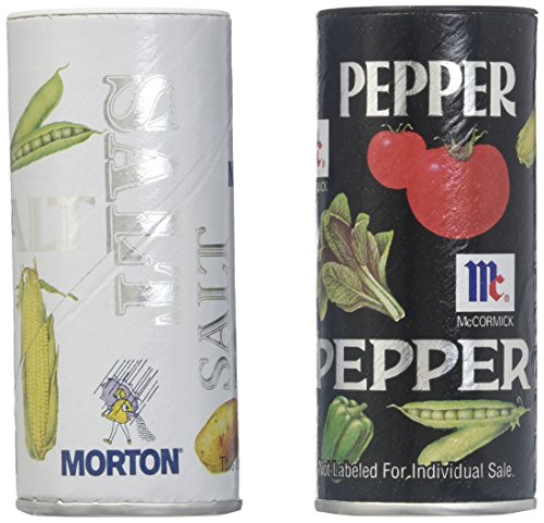 Morton Salt & Pepper Shaker Set - 4 oz Salt, 1.25 oz Pepper, Kosher Kitchen Spice Dispenser